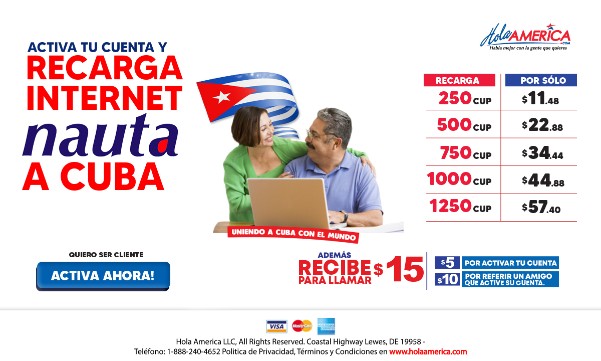 INTERNET NAUTA CUBA HOLA AMERICA