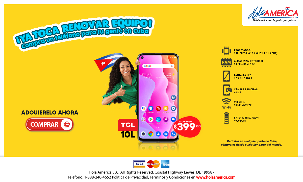 COMPRA TELEFONO CUBA HOLA AMERICA