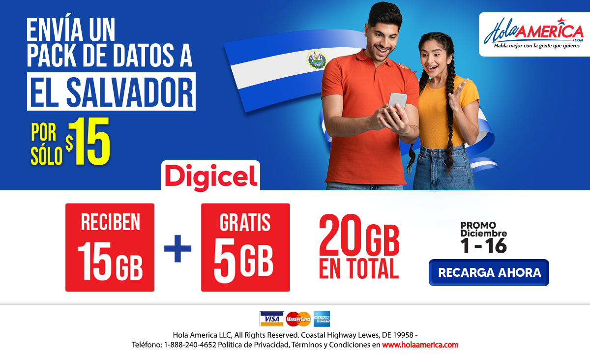 Promoción Packs de Datos Digicel El Salvador Diciembre 2022