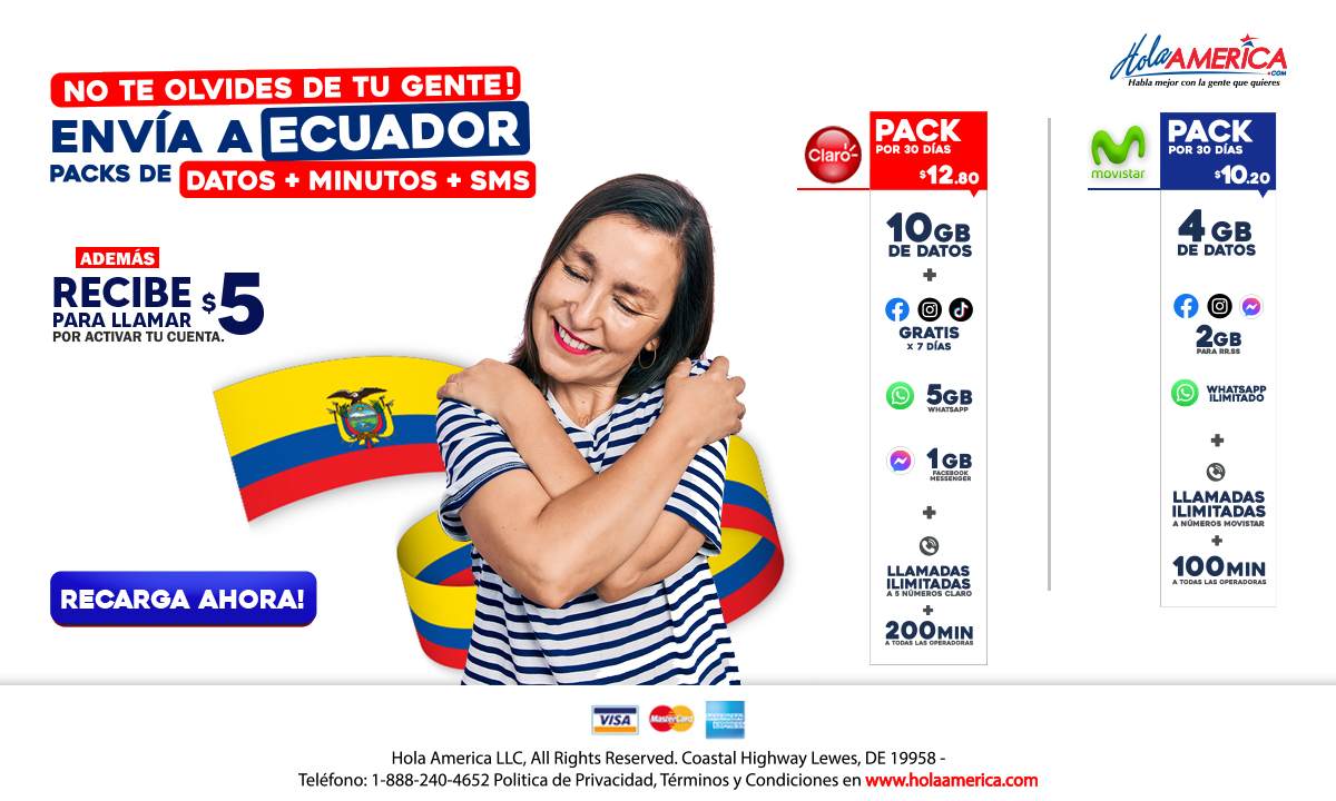 Promoción Pack De Datos Ecuador Octubre 2022